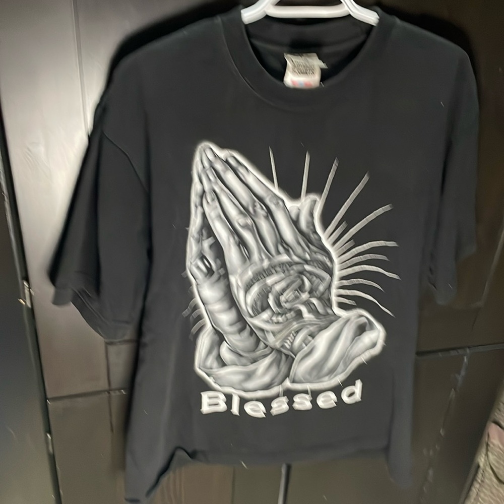 Custom religious Prayer T-Shirt Black Men’s XL